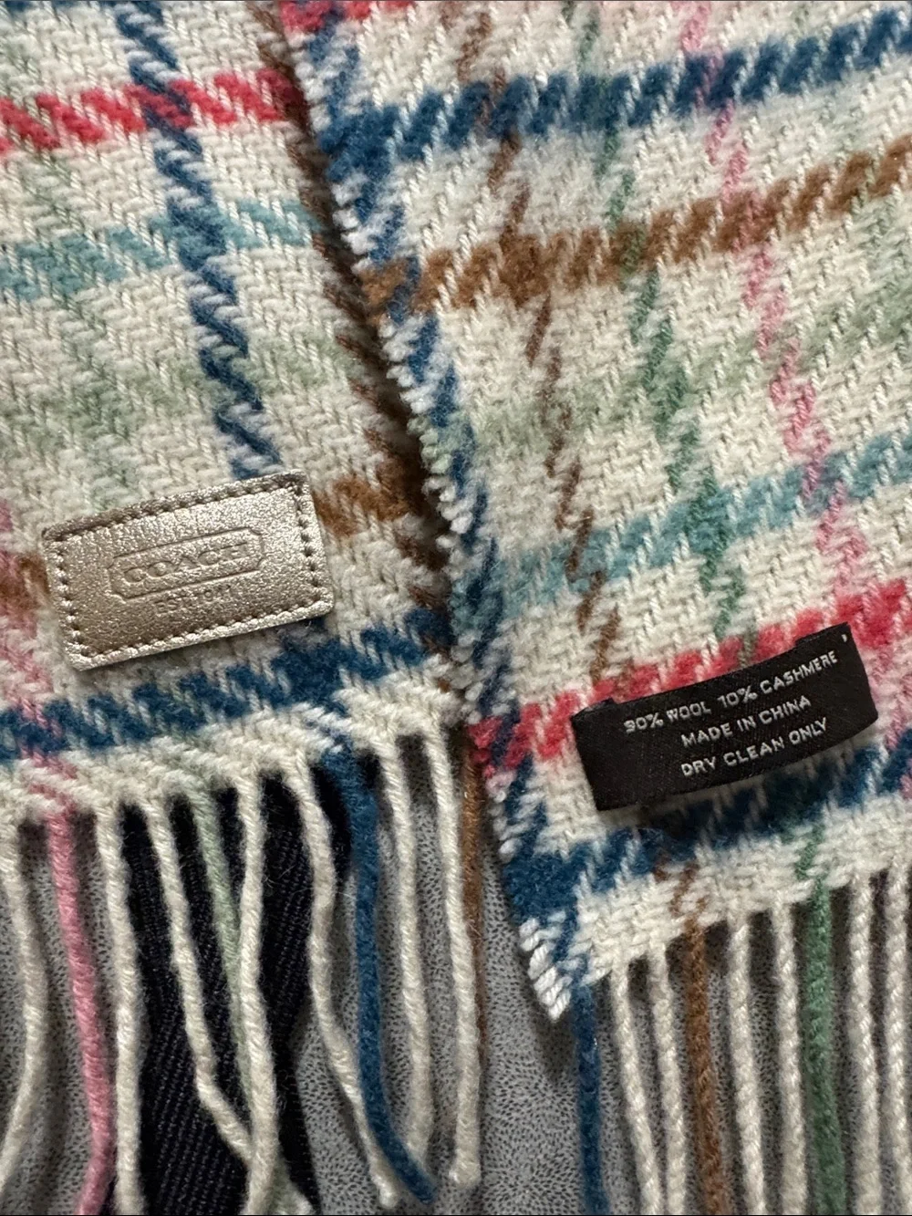Coach Legacy Multi-Color Plaid Cashmere Scarf